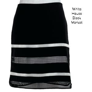 White House Black Market Striped Sheer Party Event Skirt Size 8